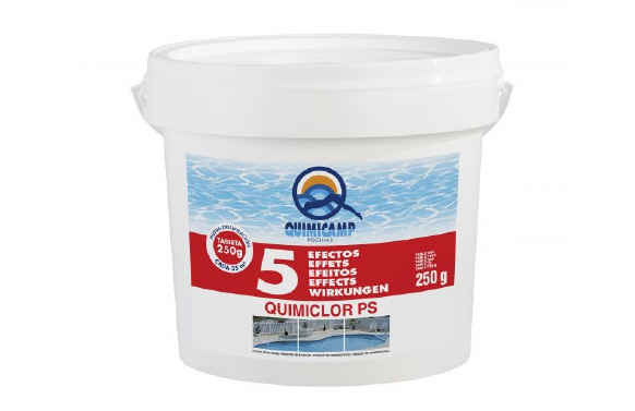 Cloro 5 efectos, Quimiclor, tabletas 250 g, 5 kg