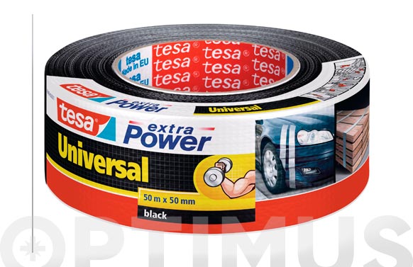 Cinta americana extra power, negra, 50 mm x 50 m