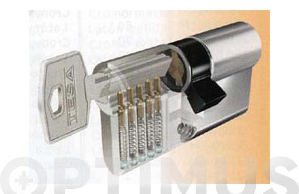 Cilindre TE5, clau serreta, níquel, lleva 15 mm, 35-35