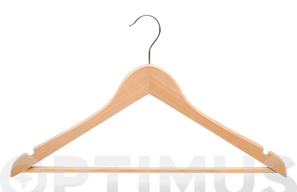 Percha madera barnizada, 6 u