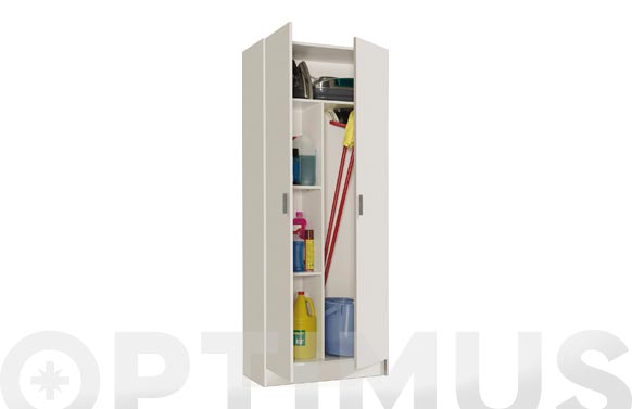 Mueble Armario Multiusos bajo 2 Puertas, Color Blanco, Medidas