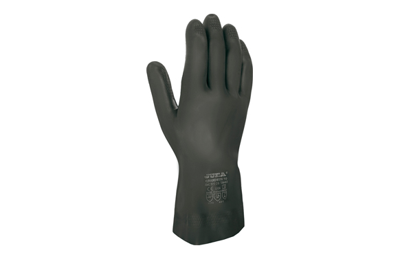 Guante de neopreno con latex, negro, T. 10