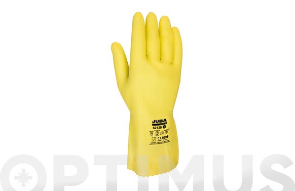 Guante latex, amarillo, T. 8