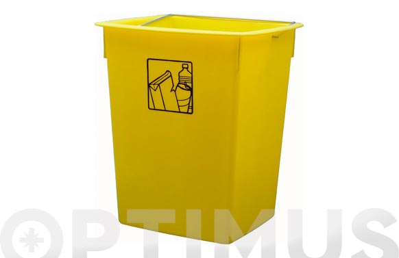 Contenedor reciclaje, amarillo, 26 l.