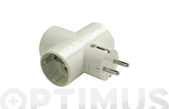 Adaptador, 16A, TT, 3 tomas