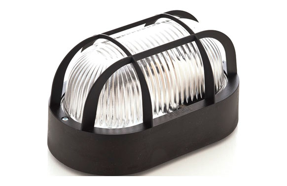 Aplique oval, negro, E-27, 60 w