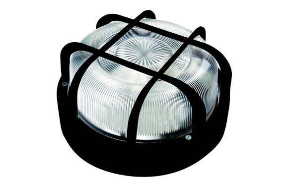 Aplique redondo, negro, E-27, 100 w