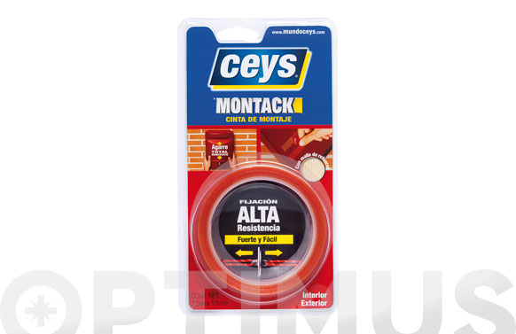 Cinta doble cara montack expres, 19 mm x 2,5 m