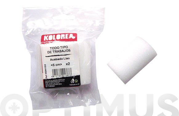 Recambio mini rodillo espuma 5 cm, 2 uds