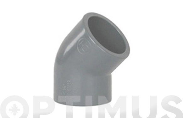 Colze encolar PVC pressió F-F 45º, Ø40