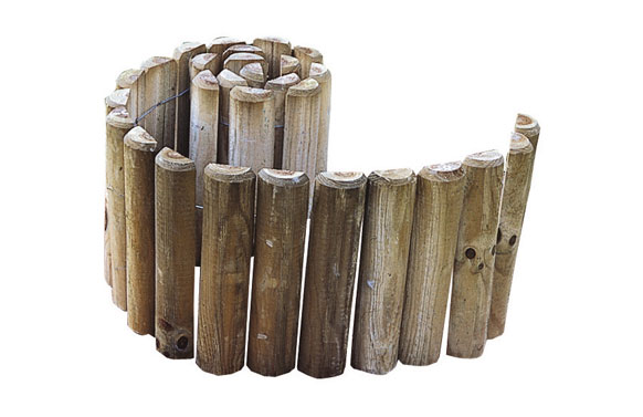 Bordura enrotllable de fusta, 30 x 180 x Ø5 cm