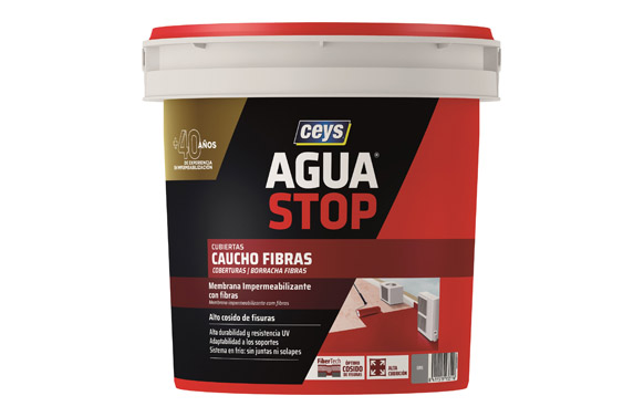 PINTURA CAUCHO CEYS AQUA STOP 1KG CON FIBRA BLANCO