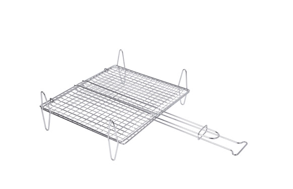Parrilla barbacoa pescado, zinc, 40 x 45 cm 