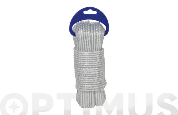 Corda polietilè plastificada, 4 caps, blanca, Ø5 mm, 25 m