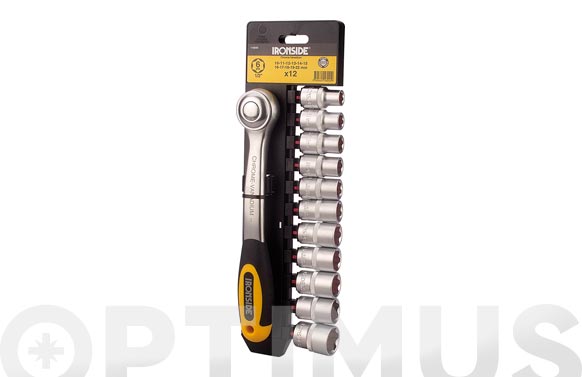 Llave carraca profesional, 11 vasos, 1/2"