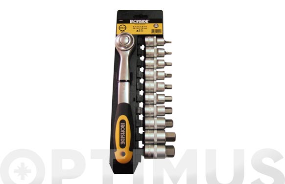 Llave carraca profesional, 10 vasos, allen, 1/2"