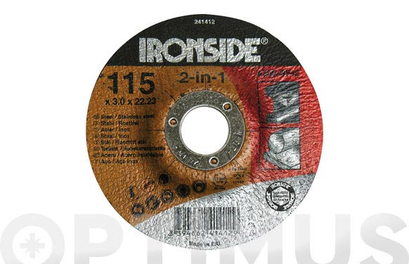 Disco corte acero/inox, 125 x 3 x 22 mm