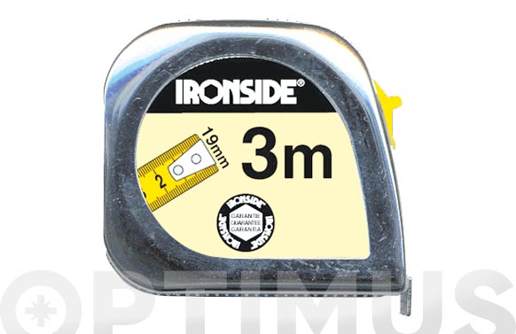 Flexometre, crom, amb fre, 3 m x 19 mm