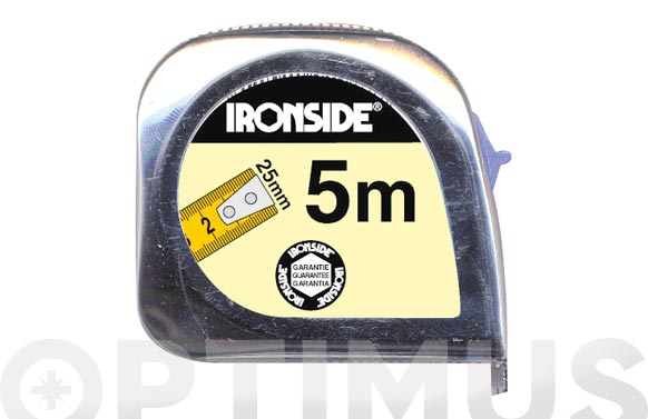 Flexometre, crom, amb fre, 5 m x 25 mm