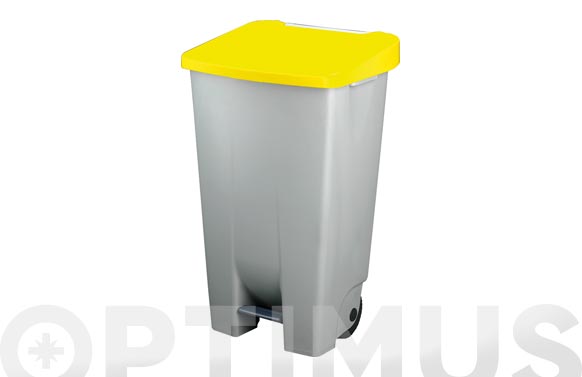 Contenedor selectivo con pedal, amarillo, 120 l.