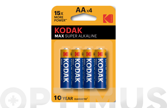 Pila alcalina Kodak MAX, AA LR6, 4 u