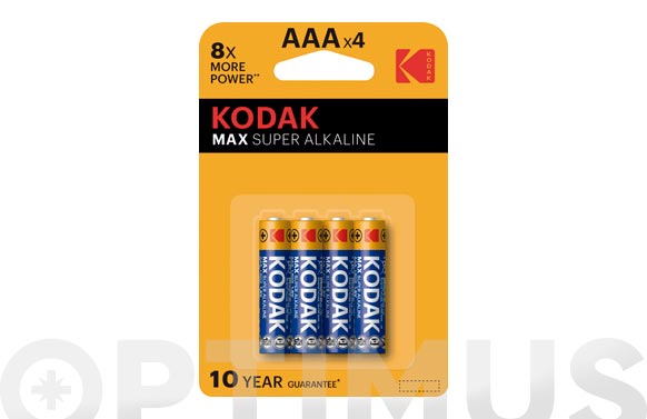 Pila alcalina Kodak MAX, AAA LR3, 4 u