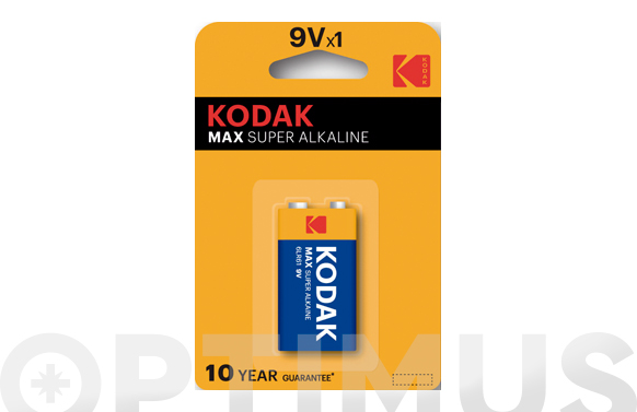 Pila alcalina Kodak MAX, 9V 6LR61, 1 u