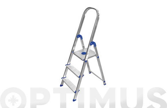 Escalera aluminio peldaño ancho, 3 peldaños