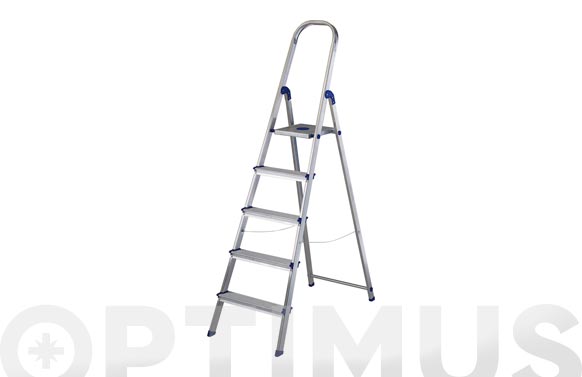 Escalera aluminio peldaño ancho, 5 peldaños