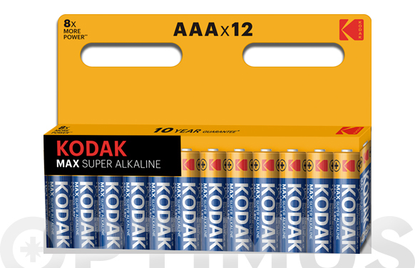 Pila alcalina Kodak MAX, AAA LR3, 12 u
