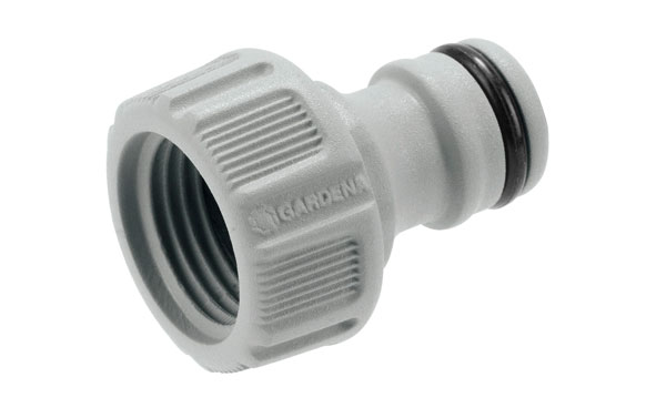 Adaptador mascle per aixeta 16,7 mm, rosca femella 21 mm