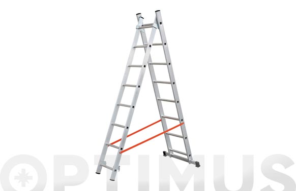 Escalera aluminio profesional doble combinada, 2 x 7 peldaños
