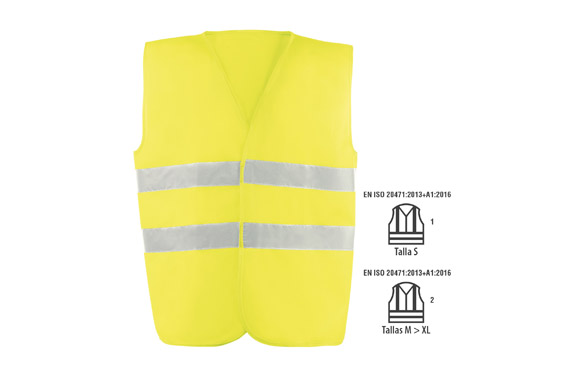Chaleco alta visibilidad, amarillo, Talla L