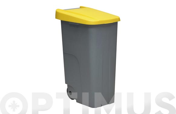 Contenidor reciclatge, gris, tapa verda, 110 l.