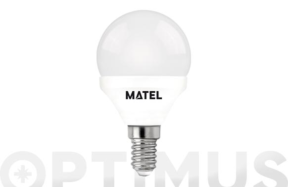 Bombeta led esfèrica, E14, 5w, llum càlida