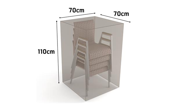 Funda sillas apiladas, visón, 70 x 70 x 110 cm