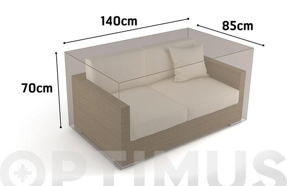 Funda sofá 2 plazas, visón, 140 x 85 x 70 cm