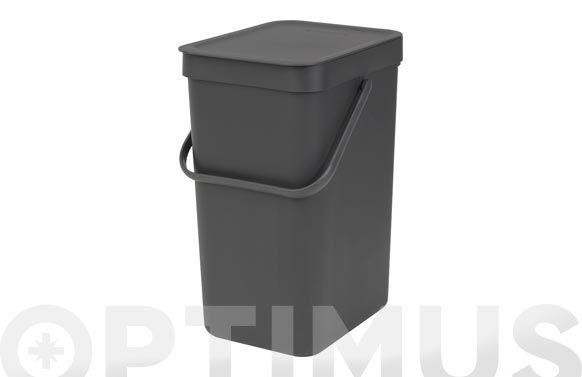 Cubo reciclaje, gris, 12 l