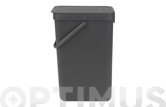 Cubo reciclaje, gris, 16 l