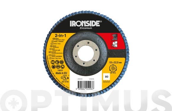Disc làmines, zirconi, 80, Ø125 x 22 mm