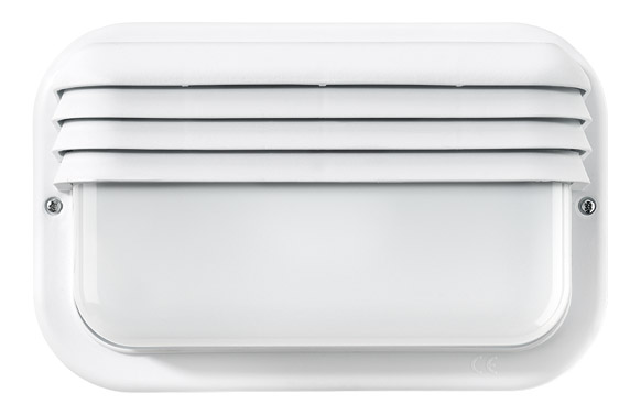 Aplique exterior horizontal blanco, E-27, 18 w