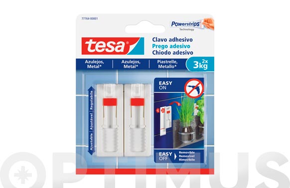 Tesa TapeColgar Sin Clavos. Adhesivo Ajustable 1kg para Papel y Yeso