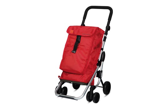 Playmarket Go Four Carro De La Compra, 4 Ruedas, Plegable, Rojo