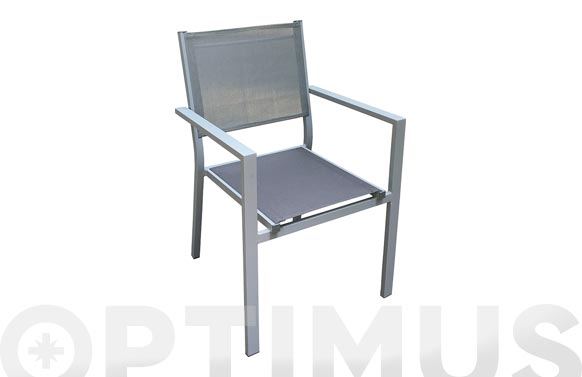 Cadira alumini/textilene Silver