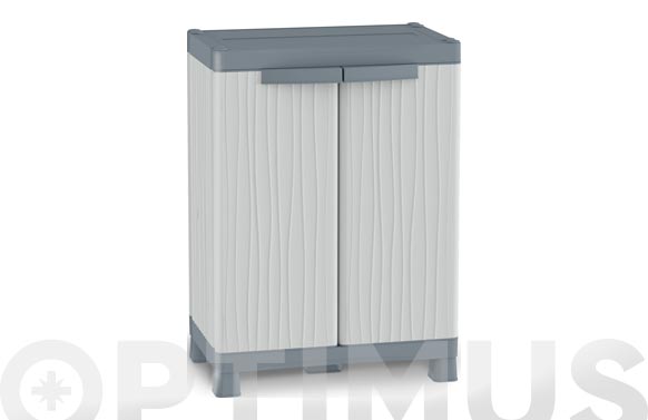 Armario bajo de resina Transforming 78x102x44 cm color gris 2 puertas