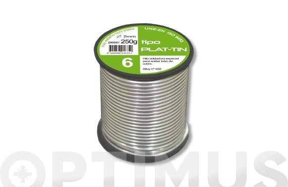 Hilo de soldar Tipo Plata 6, 250 gr, Ø2 mm