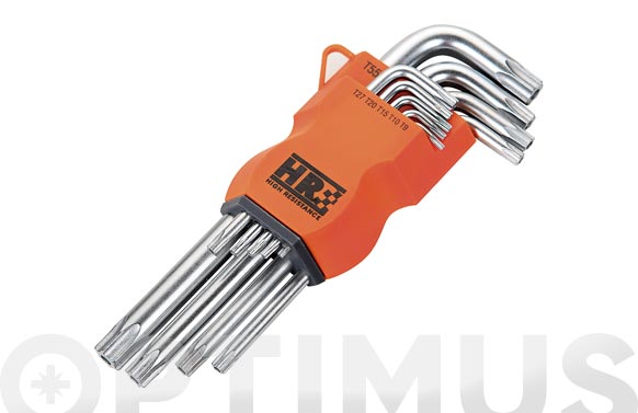 Llave torx inviolable larga, 9 piezas, T9 a T55