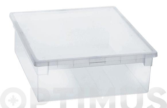 Caja multiusos apilable, transparente, 22 l