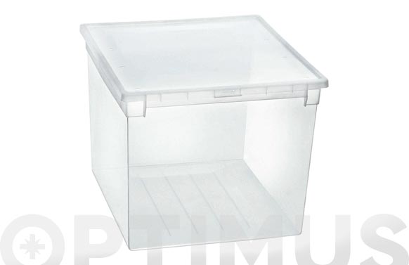 Caja multiusos apilable, transparente, 50 l