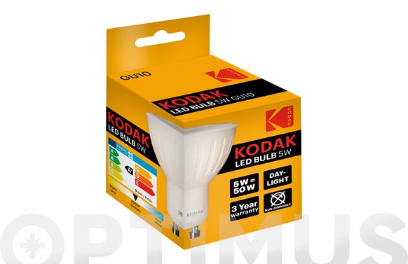 Bombilla led dicroica, GU-10, 5w, luz fría, 5 un